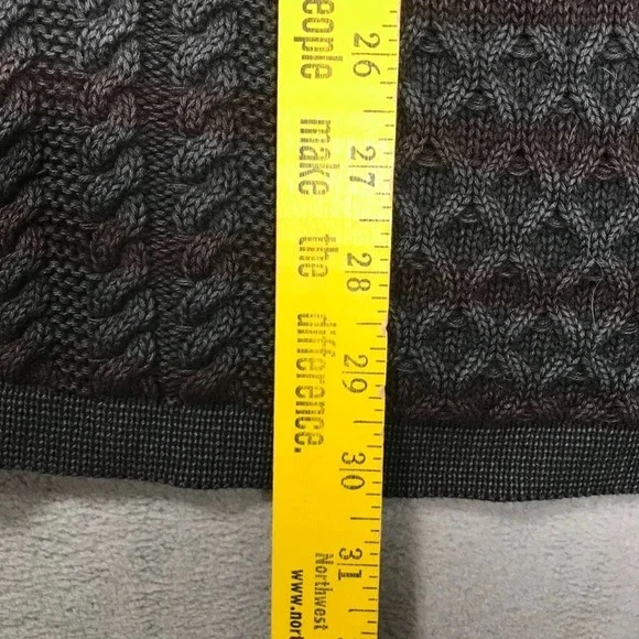 Carbon 2 Cobalt Sweater Men's XL Full Zip Cardigan Cable Knit Striped Gray Red - Picture 6 of 9